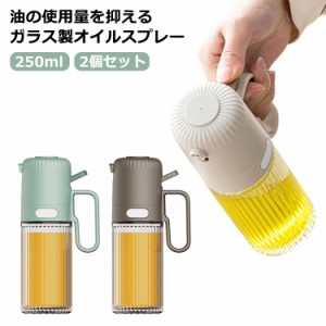  2個セット オイル差し 霧吹き オイルポット 醤油差し 漏れ防止 250ml ガラス おしゃれ オイルボトル スプレーボトル 料理用 オイルスプ