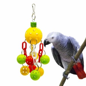 鳥用おもちゃ バードトイ 吊り下げ式 噛むおもちゃ ボール 球 オモチャ 玩具 トーイ 咀嚼 ストレス発散 ペット用品 バードグッズ インコ 