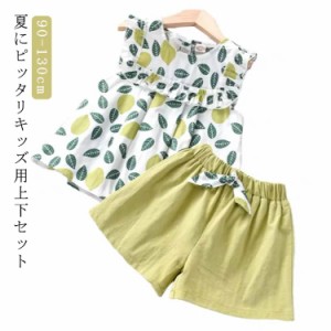 2点セット ノースリーブ 上下セット キッズ トップス ショートパンツ かわいい 袖なし 夏服 子供服 短パン 女の子 ボトムス シャツ セッ