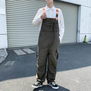 送料無料 オーバーオール サロペット オールインワン つなぎ 作業着 チノパン ロールアップ シンプル アメカジ 男女兼用 お揃い ストリー