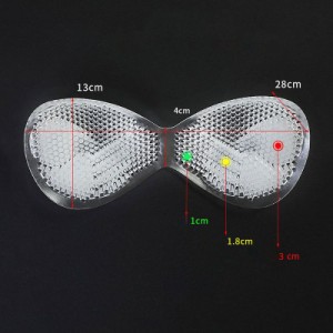 送料無料 水着 バストアップ ブラパッド 胸パット 厚め 挿入タイプ シリコンパッド 盛り 透明 1ペア ハーフカップ ブラジャーの中へ 隠し
