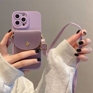 iphoneケース スマホケース ショルダー スマホストラップ 紐 お財布付き ポケット 小銭 ウォレット 財布 おしゃれ かわいい 韓国 シンプ