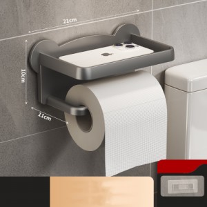 トイレットペーパーホルダー シングル 収納 カバー モダン シック シンプル DIY トイレットペーパー 棚付き 1連タイプ 紙巻器