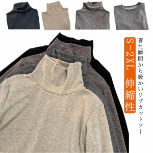 トップス インナーシャツ tシャツ レディース カットソー インナー 長袖 ハイネック タートルネック クルーネック 重ね着 裏起毛 防寒 暖