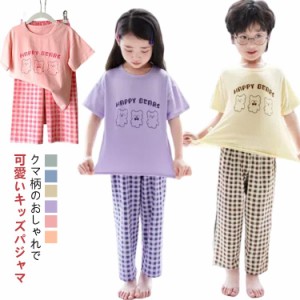 部屋着 パジャマ 子ども服 コットン 上下セット 半袖 パンツ キッズ ベビー Tシャツ こども服 綿 お昼寝 セットアップ パンツ パジャマ 