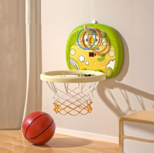 おもちゃ バスケットゴール 子供用 室内 屋外 おもちゃ ミニ 家庭用 壁掛け式 バスケットボール付き ストレス解消 電子スコアリング 室内