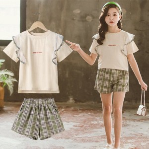 韓国子供服 女の子 セットアップ tシャツ パンツ キッズ 2点セット夏服 上下セット 遠足 ファッション 通学 お出かけ 海外旅行 110 120 1