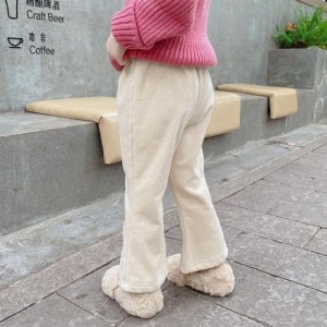 パンツ フレアパンツ フレア リブ地 無地 子供服 子ども服 秋服 キッズ 女の子 可愛い おしゃれ お洒落 韓国 シンプル 春 秋 冬 ウエスト