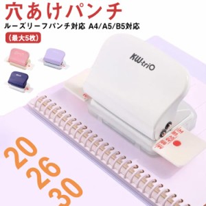 送料無料 穴あけパンチ ハンドパンチ あなあけパンチ 文房具 ルーズリーフパンチ 手作り DIY A4/A5/B5対応 5枚対応 穴径5.5mm 30穴/26穴/