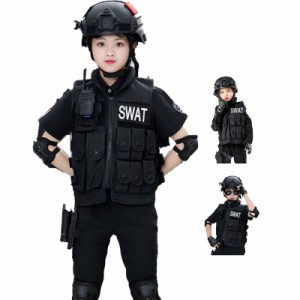 1点セット 衣装 SWAT 女の子 子供 コスプレ 警察 ボーイ ハロウィン コスチューム 男の子 キッズ ポリス 子供用 警官 ベスト 送料無料