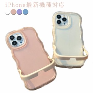 韓国 かわいい iPhone15 ケース クリア iPhone15pro ケース iPhone15 ProMax ケース 可愛い 波 ウェーブ なみなみ 大人かわいい iPhoneケ