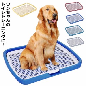 ペットトイレレイー 大型犬トイレ トレイ ワイド 犬用 マーキングポール フチ付き トレーニング しつけ メッシュ しつけるウォールトレー