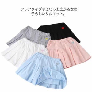 送料無料 子供服 子ども服 キッズスカート プリーツスカート コットン ストレッチスカッツ スカッツ キッズ 女の子 無地 スカート ベビー