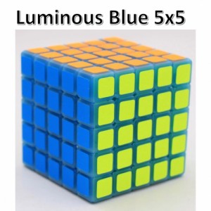 安心の保証付き Z-CUBE 暗闇で光るスピードキューブ 夜光キューブ 蛍光キューブ （5x5、ブルー） luminous cube 5x5 blue