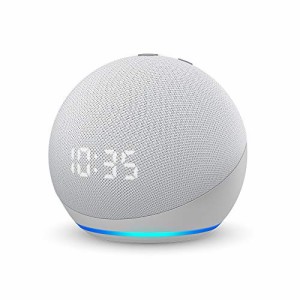 Echo Dot (エコードット) 第4世代 - 時計付きスマートスピーカー with Alexa、グレーシャーホワイト
