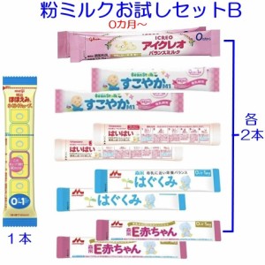 タイプB-11本入り【メール便送料無料】赤ちゃん用 粉ミルク お試しセット 新生児 6種類 小分け お試し アソート スティックタイプミルク 