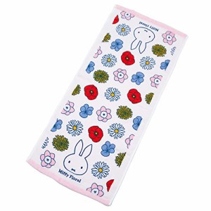 西川 ミッフィー フェイスタオル 34 X80cm 洗える 綿100％ 表ガーゼ 裏パイル？ Miffy Floral 日本製 ピンク XT22122678