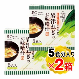 岩津ねぎのお味噌汁 1箱(5食分入り)×2箱セット 日本三大ねぎ フリーズドライ 個包装タイプ 足立醸造米麹生味噌使用 化学調味料不使用 NO