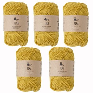 原ウール Knitworm 毛糸 5玉セット フィーカ 中細 25g（約94m） ウール50％ リサイクルナイロン40% アクリル10% 日本製