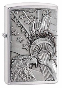 ZIPPO(ジッポー) Eagle Lighters (イーグル ライター) 日本未発売 Brushed Chrome Eagle Flag [並行輸入品]