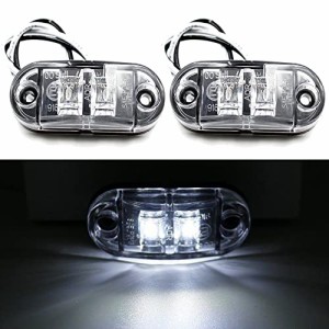 トラック LED マーカーランプ サイドマーカー 車幅灯 12V 24V 汎用 2個セット (クリア)