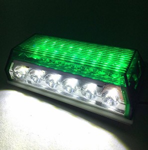 24V トラック 用 角型 24 LED サイド マーカー ランプ アンダー ダウン ライト 付き 10個 セット グリーン 緑 カスタム パーツ トレーラ