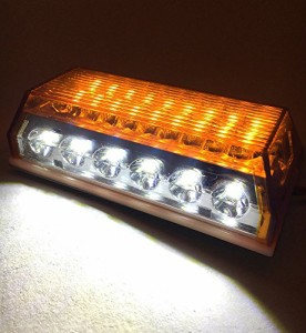 24V トラック 用 角型 24 LED サイド マーカー ランプ アンダー ダウン ライト 付き 10個 セット アンバー 黄色 カスタム パーツ トレー