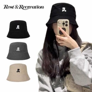 Rest&Recreation★RR LOGO WASHED BUCKET HAT  レディース バケットハット 帽子 ハット 大人気 女性 RR ロゴ バケット  ハット 男性 ユニ