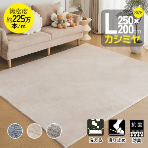 ラグ カシミヤ 洗える 北欧 ダウンリンク 200×250cm 超高密度織 約225万本/m2 カーペット 滑り止め ふかふか 洗える 角型 絨毯 床暖房 