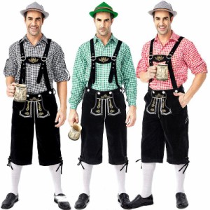 送料無料 ハロウィン衣装 ミュンヘンのビール祭り服装 オクトーバーフェスト ドイツ風 ビール祭り 男性セット トップス ズボン ステージ