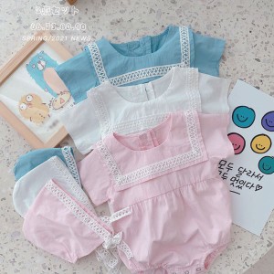 ベビー服 夏服 ロンパース 帽子 2点セット 純綿 可愛い 赤ちゃん 女の子 新生児 ジャンプスーツ ボディスーツ 半袖 出産祝い ベビー用品
