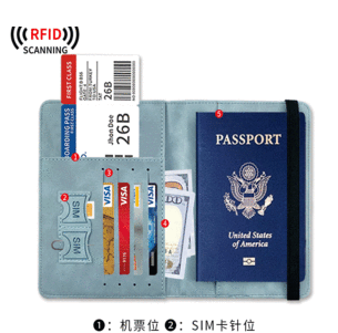 RFID パスポートケース PUレザー 多機能 SIMカード収納可能 証明書ケース レザーケース パスポートホルダー ミニ収納バッグ