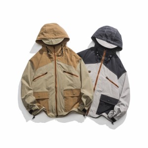 送料無料 新作 レインジャケット メンズ 薄手 ジャケット アウトドアハイキング トレンチコート フード付き 防水防風防寒
