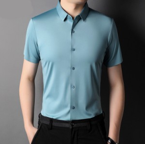 完全ノーアイロン 半袖 夏 シャツ ビジネス 仕事 ワイシャツ Yシャツ カッターシャツ アイシャツ ドレスシャツ ビジネスシャツ メンズシ