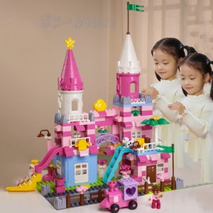 ピンク ブロック おもちゃ プリンセス キャッスル お城 レゴ互換 LEGO互換 女の子 知育 教材 クリスマスプレゼント 誕生日のプレゼント 