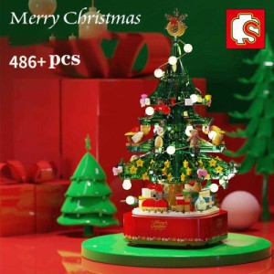486ピースクリスマスツリー 音楽箱おもちゃ 玩具 ブロック 男の子 女の子 おうち時間 クリスマス プレゼント