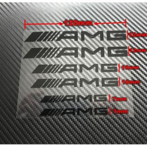 ベンツ AMG ブレーキキャリパー ステッカー 6枚セット シール 耐熱デカール 平行タイプ/湾曲タイプ ブラック/シルバー