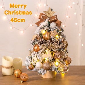 【ポイント１０倍】クリスマスツリー 卓上 45cm 雪化粧 LEDイルミネーション 卓上 雪付きミニツリー DIY 組み立て簡単 キラキラ 雰囲気満