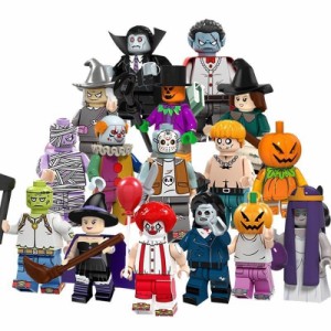 ハロウィン レゴ 互換 ミニフィグ 16体セット LEGO ミニフィギュア ブロック おもちゃ キッズ 子ども ゾンビ ドラキュラ ミイラ 魔法使い