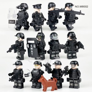 【ポイント１０倍】レゴブロック 互換 ミニフィグ SWAT 12体 犬１頭 特殊部隊 武器装備付き LEGO ミニフィギュア ブロック おもちゃ キッ