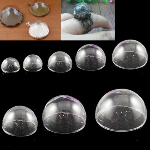 [ 15mm 16mm 18mm 20mm 25mm 30mm ] 半球型ガラスドーム クリア カボションパーツ/1個販売 クラフト 透明 チャーム用 ピアス DIY用 ペン