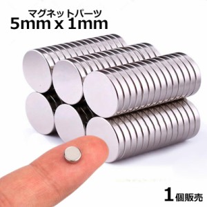 マグネットパーツ（ 5mm x 1mm ） 1個販売 磁石 イヤリング マグネット DIY用 マグネットピアス メンズ レディース キャッチ 貼る 磁力 