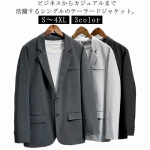 テーラードジャケット ジャケット メンズ メンズファッション 春 春服 秋 秋服 テーラード 2ボタン ジャケット 長袖 ブラック グレー S