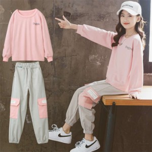 キッズジャージ 長袖 スウェットセット 女の子 運動服 春服 セットアップ 子どもジャージ ジュニアジャージ ジャージ上下 2点セット パン