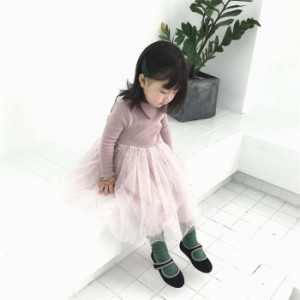 ベビードレス 女の子 子供ドレス 長袖 チュール レモニードレス キッズドレス ベビーワンピース ベビー服 子供ワンピース セ チュールワ