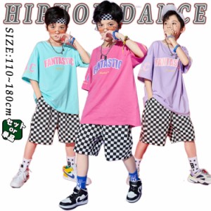 マカロン色 ピンク ミント パープル 韓国 ダンス キッズ 衣装 セットアップ ブロックチェック  半袖  tシャツ ショート パンツ 練習着 演