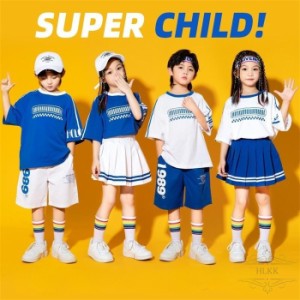 ダンス 衣装 ヒップホップ キッズ チアリーディング キッズ ダンス衣装 女の子 男の子 Tシャツ 半袖 ショートパンツ スカート チアダンス