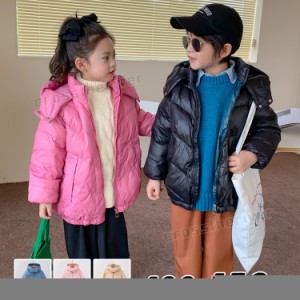 中綿コート キッズ ベンチコート ジュニア 女の子 中綿ジャケット 風パーカー 男の子 冬服 子供用 ボーダー柄 アウター 青色 ベンチ コー