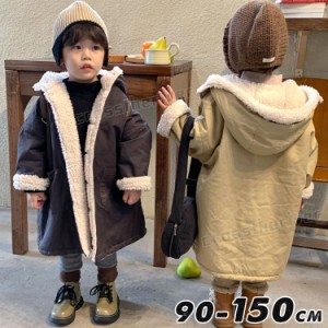 ベンチコート ジュニア 女の子 中綿ジャケット キッズ 冬服 男の子 子供用 韓国 風パーカー 裏ボア 中綿コート アウター グレー ベージュ