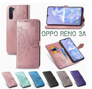 OPPO ケース OPPO RENO 3A 手帳型 かわいい押し花柄 横開き ケース カバー スタンド機能 財布型 耐衝撃 軽量 防塵 シンプル おしゃれ 良